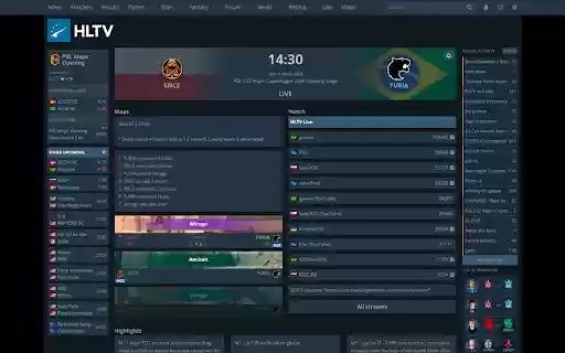 HLTV Lite  from Chrome web store to be run with OffiDocs Chromium online