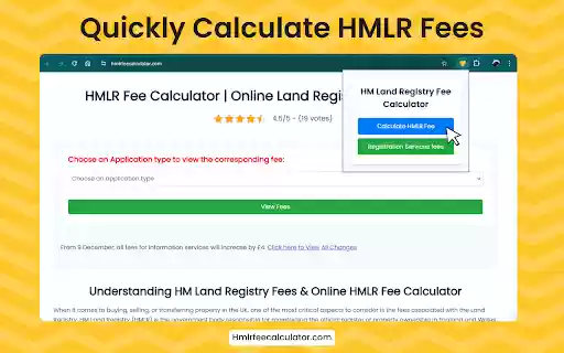 HM Land Registry Fee Calculator  from Chrome web store to be run with OffiDocs Chromium online