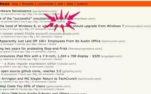 HNCache  from Chrome web store to be run with OffiDocs Chromium online