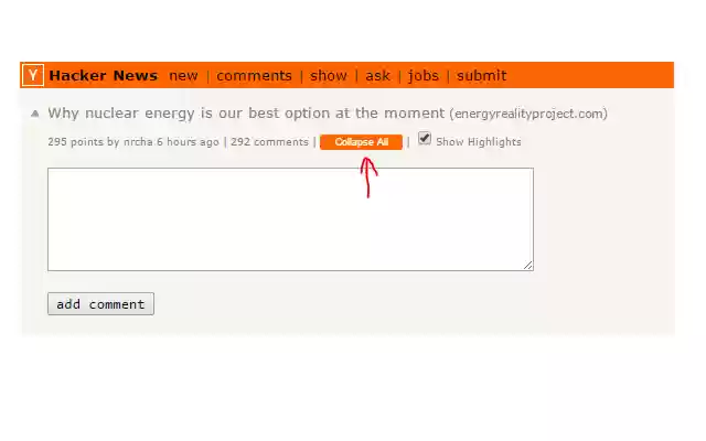 HNGist  from Chrome web store to be run with OffiDocs Chromium online