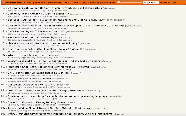 HN timelapse mula sa Chrome web store na tatakbo sa OffiDocs Chromium online