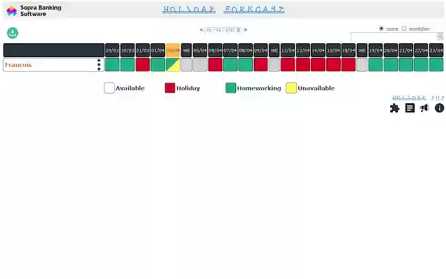 Holiday forecast  from Chrome web store to be run with OffiDocs Chromium online