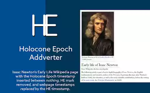 Holocene Epoch Timestamp  from Chrome web store to be run with OffiDocs Chromium online