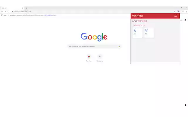 HomeBridge Popup UI  from Chrome web store to be run with OffiDocs Chromium online