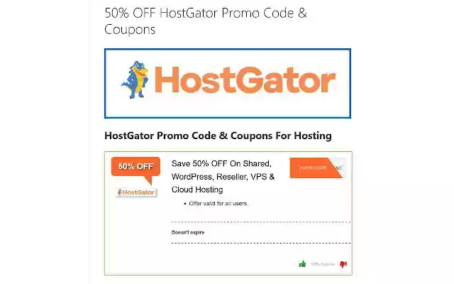 HostGator Promo Code  Coupons  from Chrome web store to be run with OffiDocs Chromium online