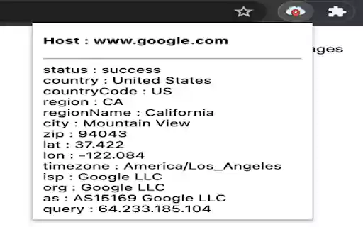 Hostinfo  from Chrome web store to be run with OffiDocs Chromium online