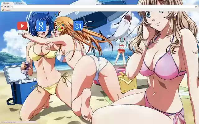 Hot Ecchi Anime Beach theme 1366x768  from Chrome web store to be run with OffiDocs Chromium online