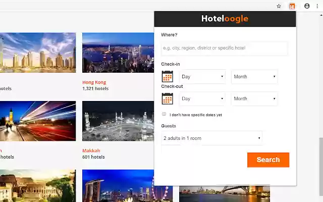 Hoteloogle  from Chrome web store to be run with OffiDocs Chromium online