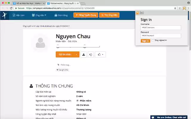 HR365 Import Candidate  from Chrome web store to be run with OffiDocs Chromium online