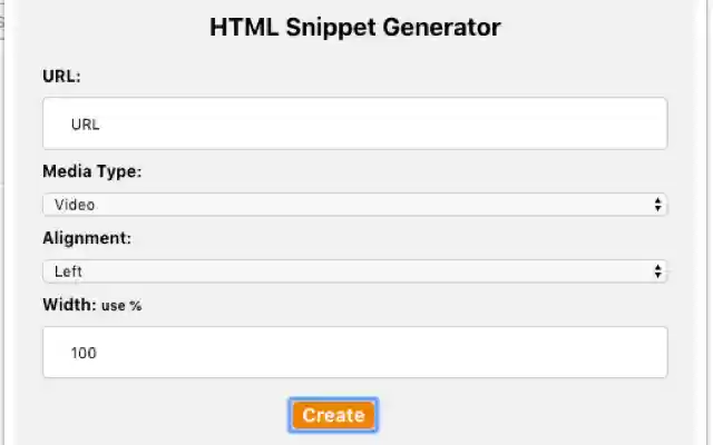 HTML Snippet Generator  from Chrome web store to be run with OffiDocs Chromium online
