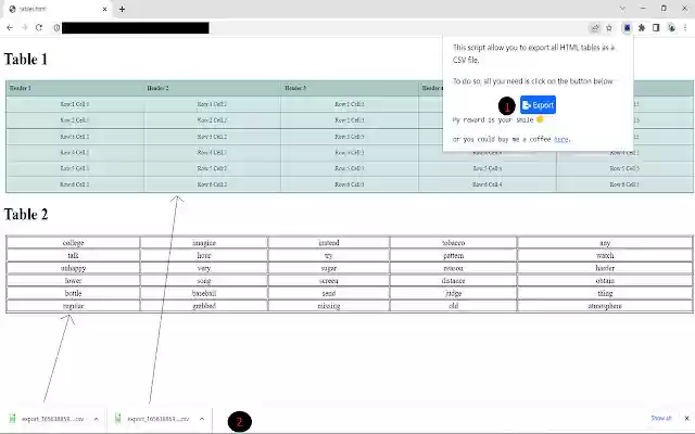 HTML table to csv from Chrome web store to be run with OffiDocs Chromium online HTML table to csv from Chrome web store to be run with OffiDocs Chromium online
