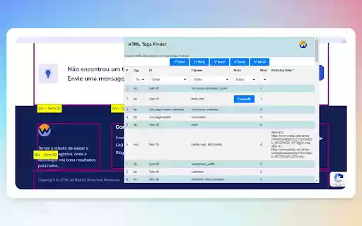 HTML Tags Finder  from Chrome web store to be run with OffiDocs Chromium online