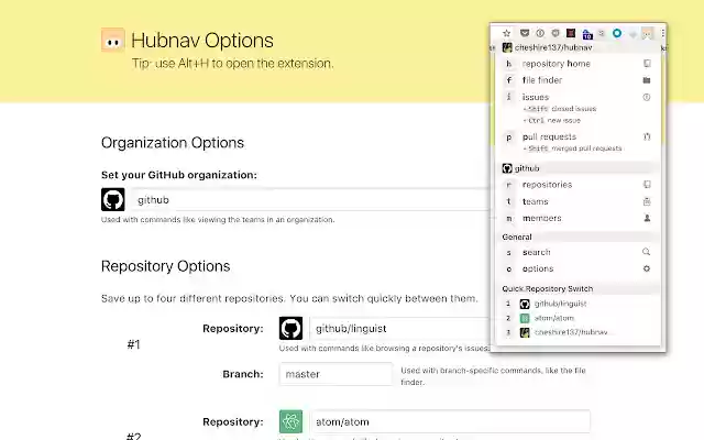 Hubnav  from Chrome web store to be run with OffiDocs Chromium online