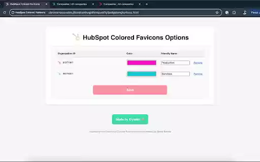 HubSpot Colored Favicons  from Chrome web store to be run with OffiDocs Chromium online