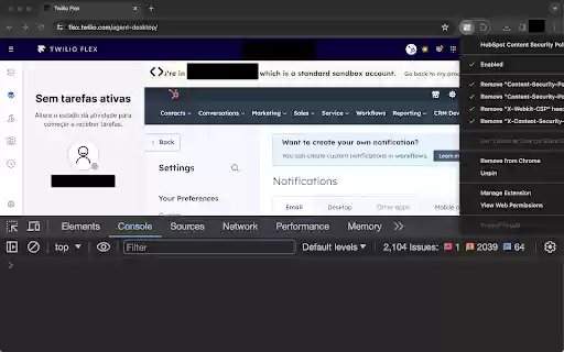 HubSpot Content Security Policy Unblocker  from Chrome web store to be run with OffiDocs Chromium online