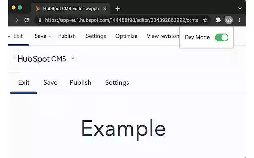 HubSpot Developer Mode Toggle  from Chrome web store to be run with OffiDocs Chromium online