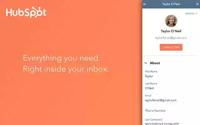 ChromeウェブストアからのHubSpot SalesはOffiDocs Chromiumオンラインと連携して実行されます