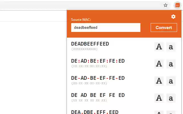 HW address converter  from Chrome web store to be run with OffiDocs Chromium online