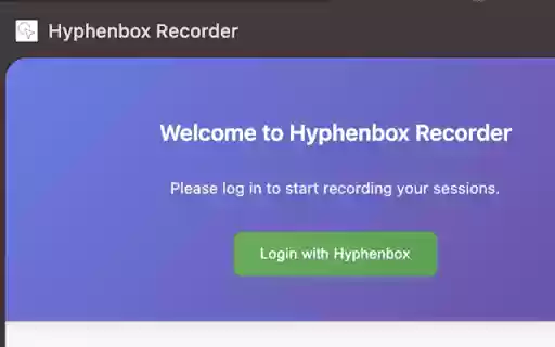 Hyphenbox Recorder  from Chrome web store to be run with OffiDocs Chromium online