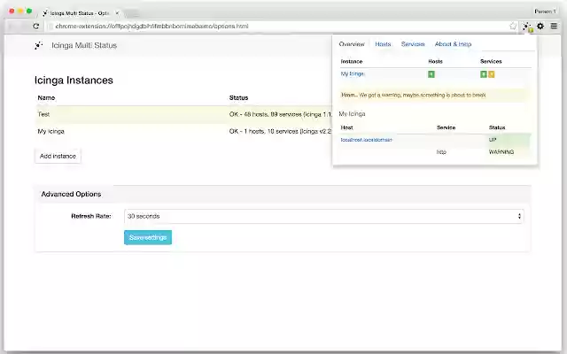 Icinga Multi Status  from Chrome web store to be run with OffiDocs Chromium online