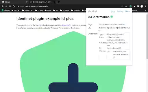 identinet  from Chrome web store to be run with OffiDocs Chromium online