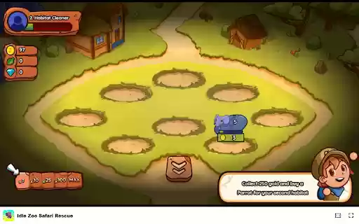 Idle Zoo Safari Rescue Release animals for green powers and upgrades!  from Chrome web store to be run with OffiDocs Chromium online
