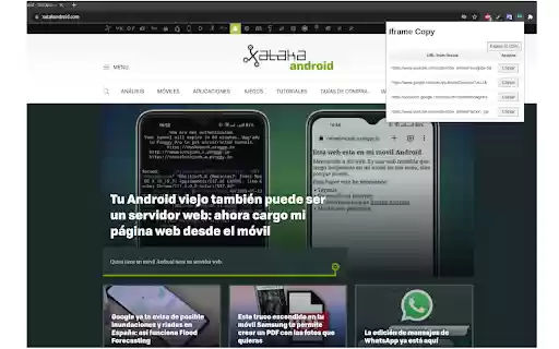 Iframe Copy  from Chrome web store to be run with OffiDocs Chromium online