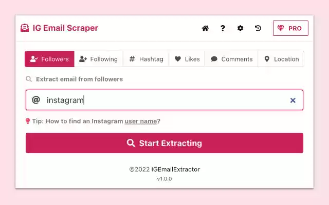 IG Email Scraper IG Email Extractor  from Chrome web store to be run with OffiDocs Chromium online
