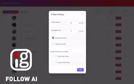 IGFollow AI Auto Follow  from Chrome web store to be run with OffiDocs Chromium online
