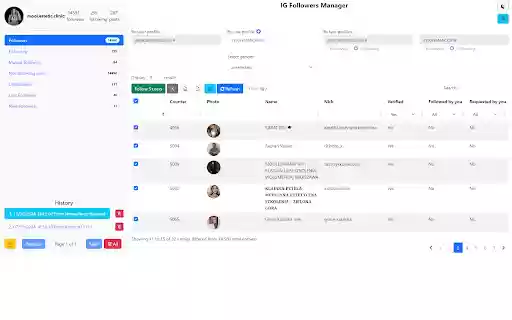 IG Followers Manager Track, Automate, Export  from Chrome web store to be run with OffiDocs Chromium online