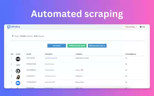 IGFollow Follower Export Tool for Ins  from Chrome web store to be run with OffiDocs Chromium online