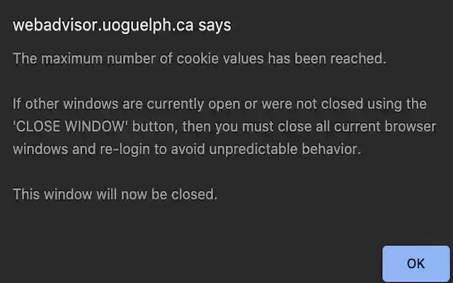 Ignore Webadvisor Cookie Limits from Chrome web store to be run with OffiDocs Chromium online Ignore Webadvisor Cookie Limits from Chrome web store to be run with OffiDocs Chromium online