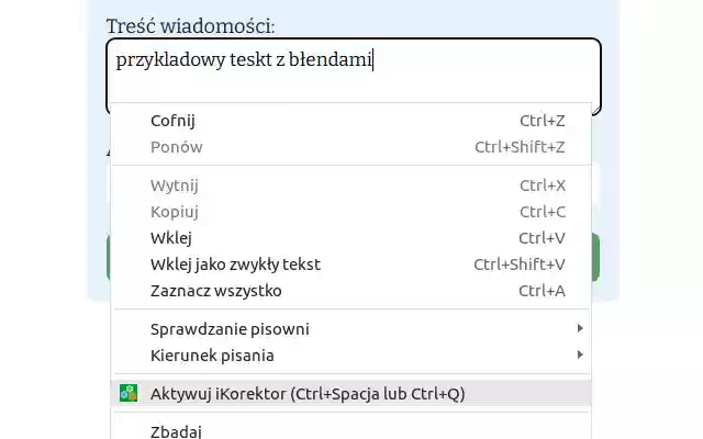 iKorektor  from Chrome web store to be run with OffiDocs Chromium online