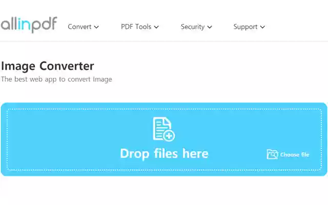 Image converter Allinpdf.com  from Chrome web store to be run with OffiDocs Chromium online