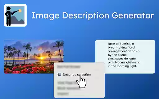 Image Description Generator  from Chrome web store to be run with OffiDocs Chromium online