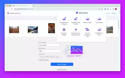 Image  PDF Tools Watermarkly  from Chrome web store to be run with OffiDocs Chromium online