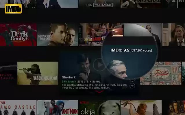 IMDb Ratings For Netflix  from Chrome web store to be run with OffiDocs Chromium online