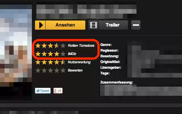 IMDb ratings for watchever  from Chrome web store to be run with OffiDocs Chromium online