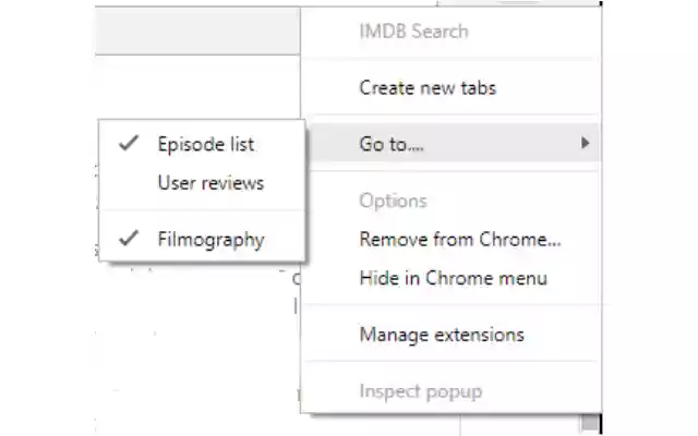 IMDB Search  from Chrome web store to be run with OffiDocs Chromium online