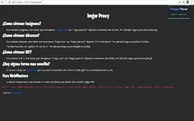 Imgur Parser  from Chrome web store to be run with OffiDocs Chromium online