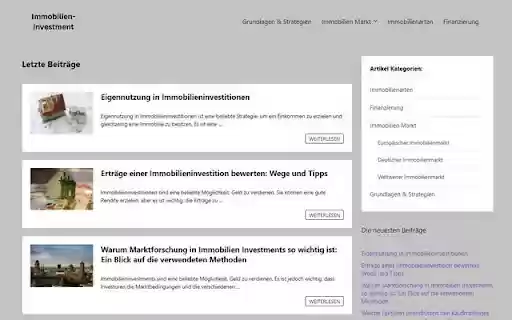 Immobilien Investment Frontpage Background  from Chrome web store to be run with OffiDocs Chromium online