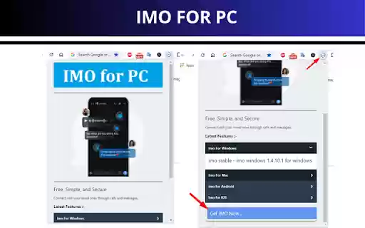 IMO For PC Download IMO on your Windows, Mac, ios  from Chrome web store to be run with OffiDocs Chromium online