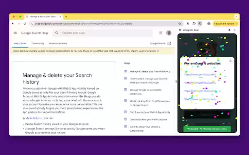 Incognito Bear: Remove NSFW Websites  from Chrome web store to be run with OffiDocs Chromium online