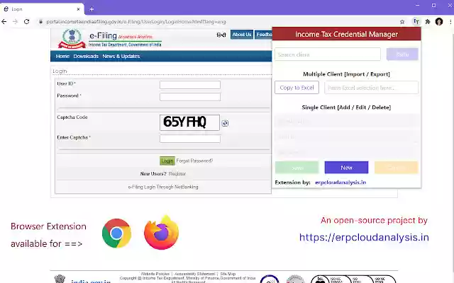 Income Tax Credential Manager from Chrome web store to be run with OffiDocs Chromium online Income Tax Credential Manager from Chrome web store to be run with OffiDocs Chromium online