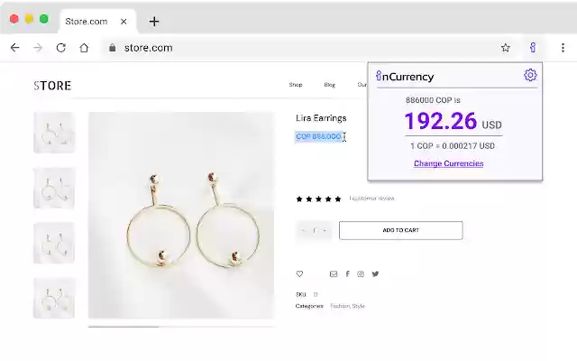InCurrency  from Chrome web store to be run with OffiDocs Chromium online