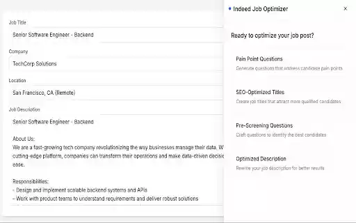 Indeed Job Optimizer  from Chrome web store to be run with OffiDocs Chromium online