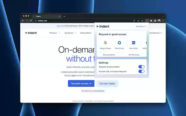 Indent Extension  from Chrome web store to be run with OffiDocs Chromium online