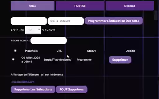 Indexation.io  from Chrome web store to be run with OffiDocs Chromium online