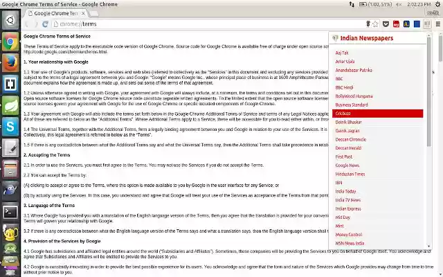 Indian Newspapers  from Chrome web store to be run with OffiDocs Chromium online