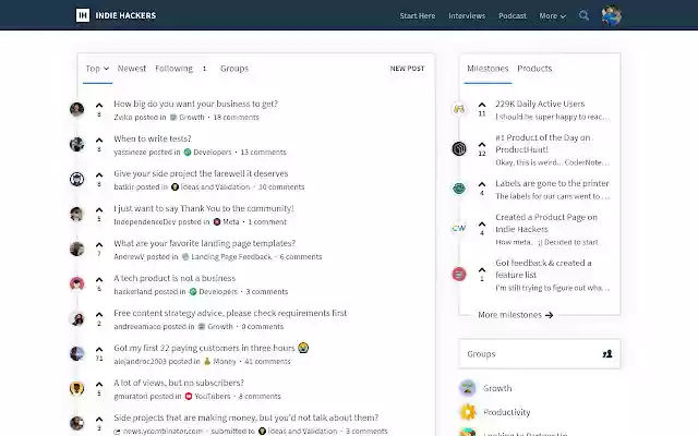 IndieHackers Light Theme  from Chrome web store to be run with OffiDocs Chromium online